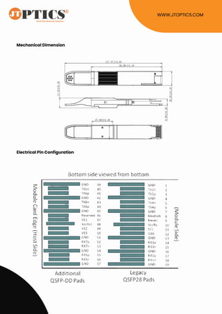 800G QSFP-DD Optical Transceiver Data Sheet By JTOPTICS | PDF