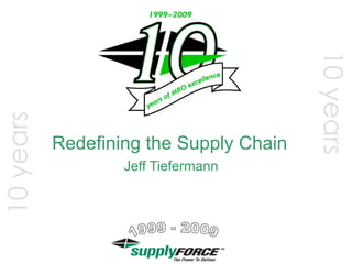 10 years
10 years



           Redefining the Supply Chain
                   Jeff Tiefermann
 