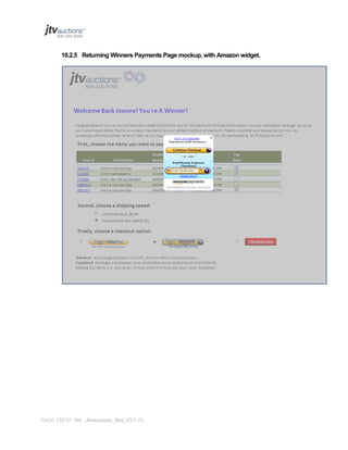 10.2.5 Returning Winners Payments Page mockup, with Amazon widget.

PAGE 132 OF 145 Jtvauctions_Brd_V3.1 (1)

 