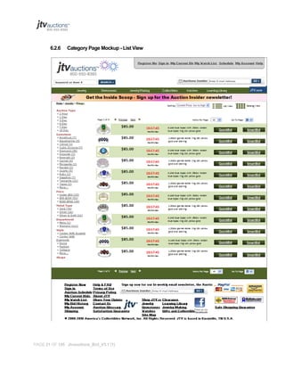 6.2.6

Category Page Mockup - List View

PAGE 21 OF 145 Jtvauctions_Brd_V3.1 (1)

 