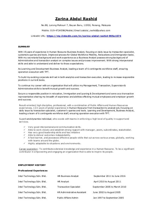 Jt Zarina Abdul Rashid Resume Revised1 Jt Zarina Abdul Rashid Resume Revised1