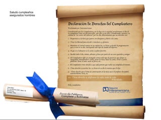 Saludo cumpleaños  asegurados hombres 