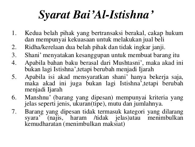 Jual Beli Murabahah Salam Dan Istishna