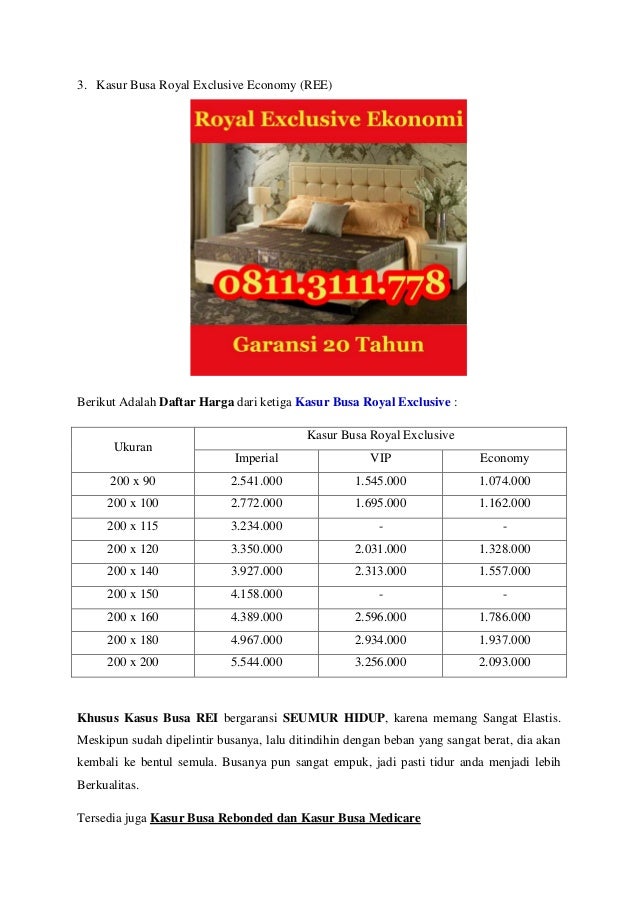 0811-311-1105 Jual Kasur Busa Surabaya, Kasur Busa Royal 