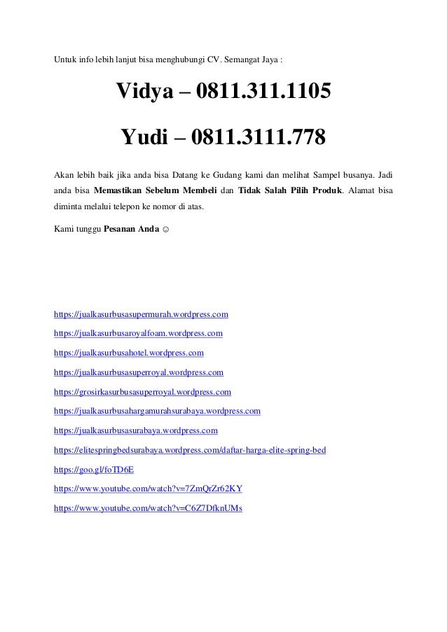 0811-311-1105 Jual Kasur Busa Surabaya, Kasur Busa Royal 