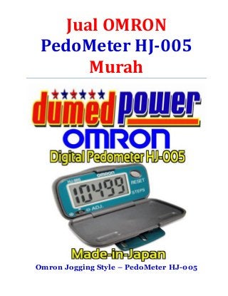 Jual OMRON
PedoMeter HJ-005
Murah
Omron Jogging Style – PedoMeter HJ-005
 