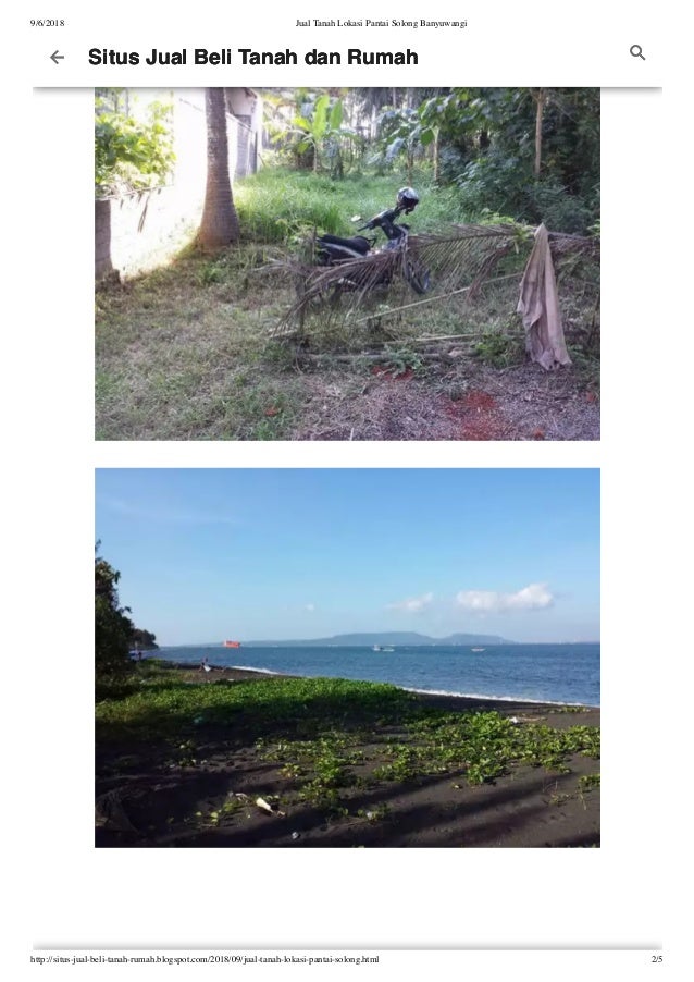 Jual Tanah Lokasi Pantai Solong Banyuwangi