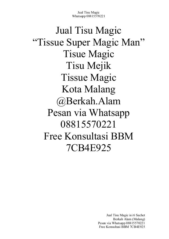 Jual tisu magic tisue magic tissue magic tisu mejik tisu