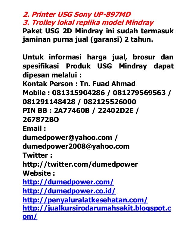 Jual USG 2 Dimensi Mindray DP-10 Murah