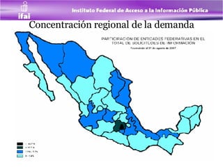 Concentración regional de la demanda 