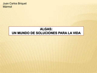 Juan Carlos Briquet
Mármol

ALGAS:
UN MUNDO DE SOLUCIONES PARA LA VIDA

 