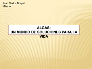 Juan Carlos Briquet
Mármol

ALGAS:
UN MUNDO DE SOLUCIONES PARA LA
VIDA

 