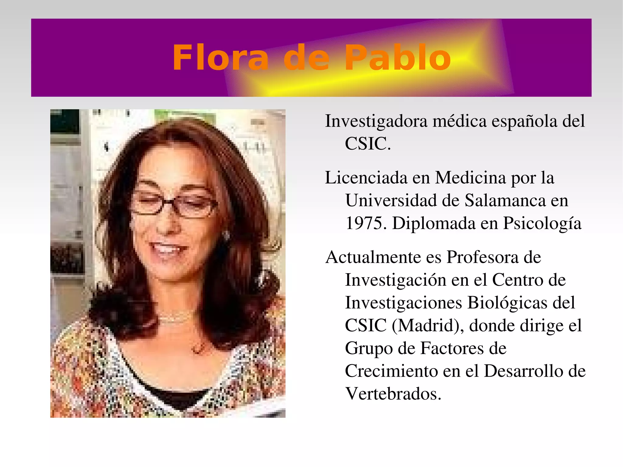 Celia Sánchez-Ramos (Zaragoza 1959), científica e investigadora del área de Ciencias de la Visión. 