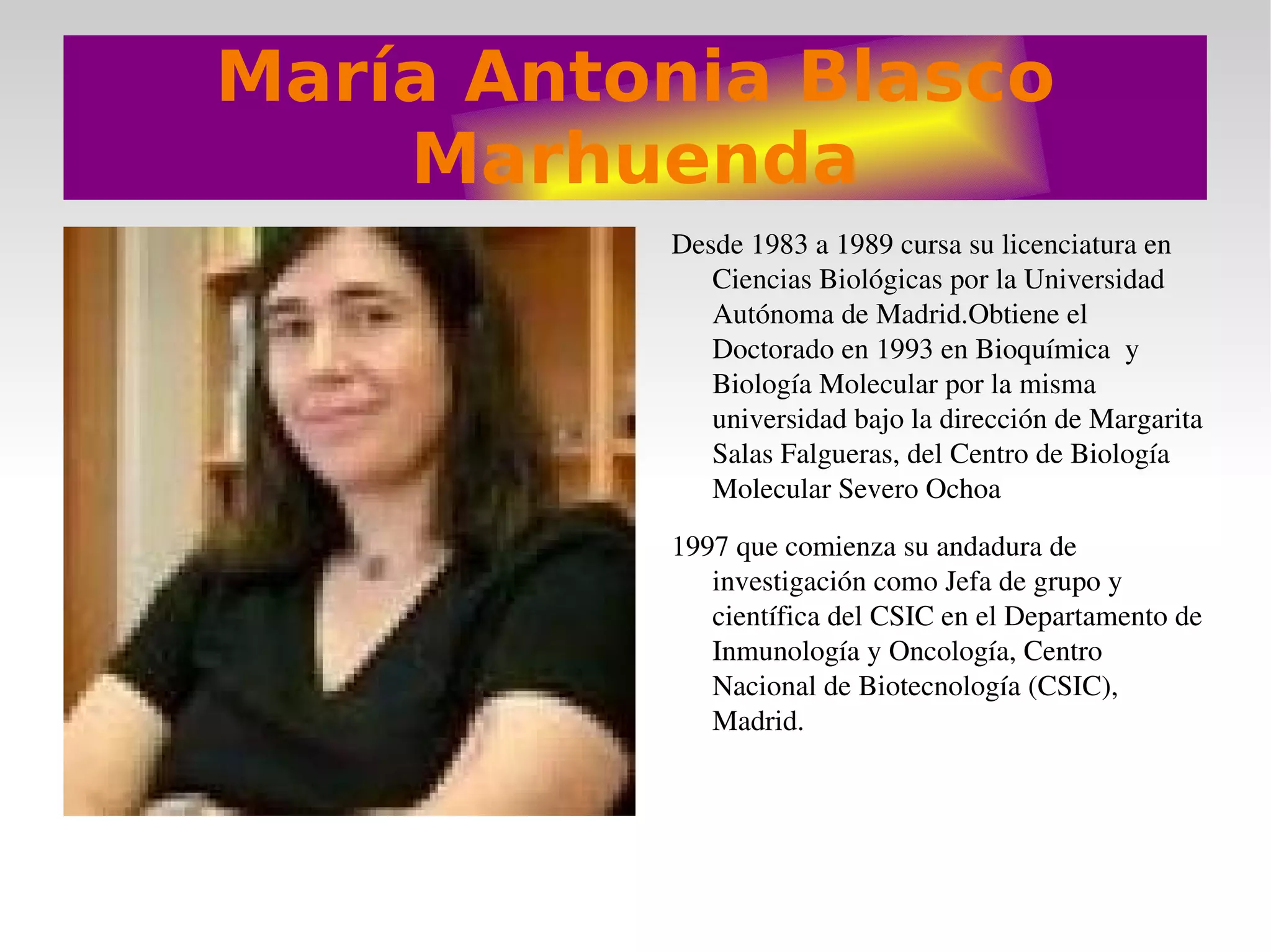 Nació en Marruecos en 1954. Licenciada en Filosofía (1976). 