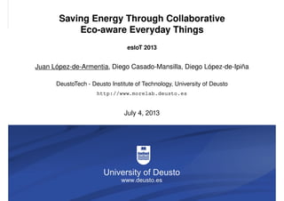 Saving Energy Through Collaborative Eco-aware Everyday Things