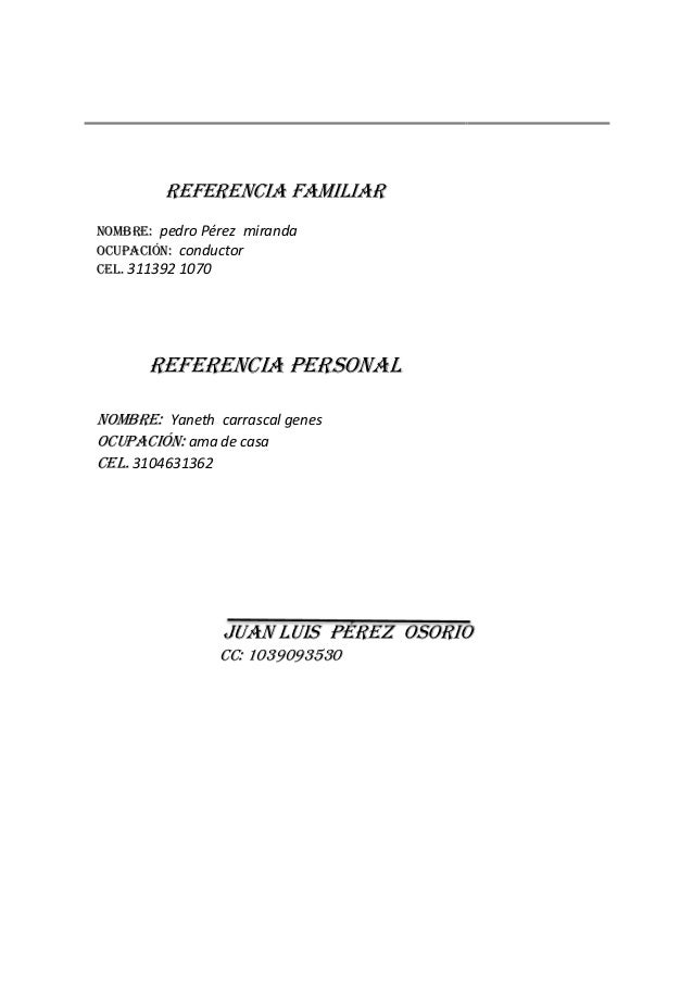 Carta De Referencia Personal Doc