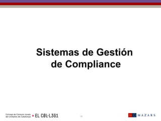 Sistemas de Gestión
de Compliance
19
 