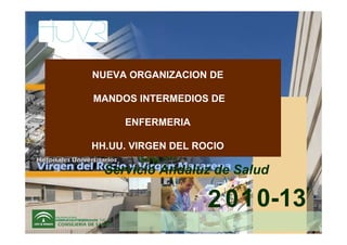 NUEVA ORGANIZACION DE
MANDOS INTERMEDIOS DE
ENFERMERIA
HH.UU. VIRGEN DEL ROCIO
Servicio Andaluz de Salud
2010-13
 
