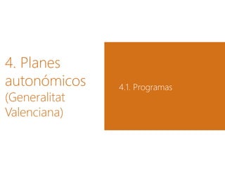 4. Planes
autonómicos
(Generalitat
Valenciana)
4.1. Programas
 