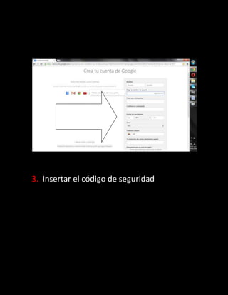 3. Insertar el código de seguridad
 
