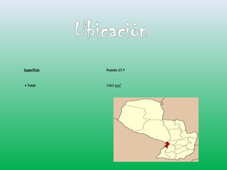 Superficie Puesto 17.º 
• Total 2465 km² 
 