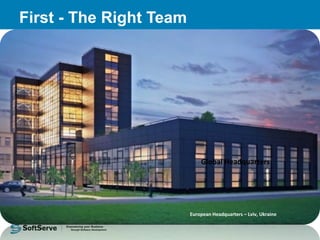 Global 
Headquarters 
European 
Headquarters 
– 
Lviv, 
Ukraine 
First - The Right Team 
 