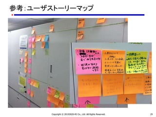 参考：ユーザストーリーマップ
Copyright © 2015OGIS-RI Co., Ltd. All Rights Reserved. 29
 