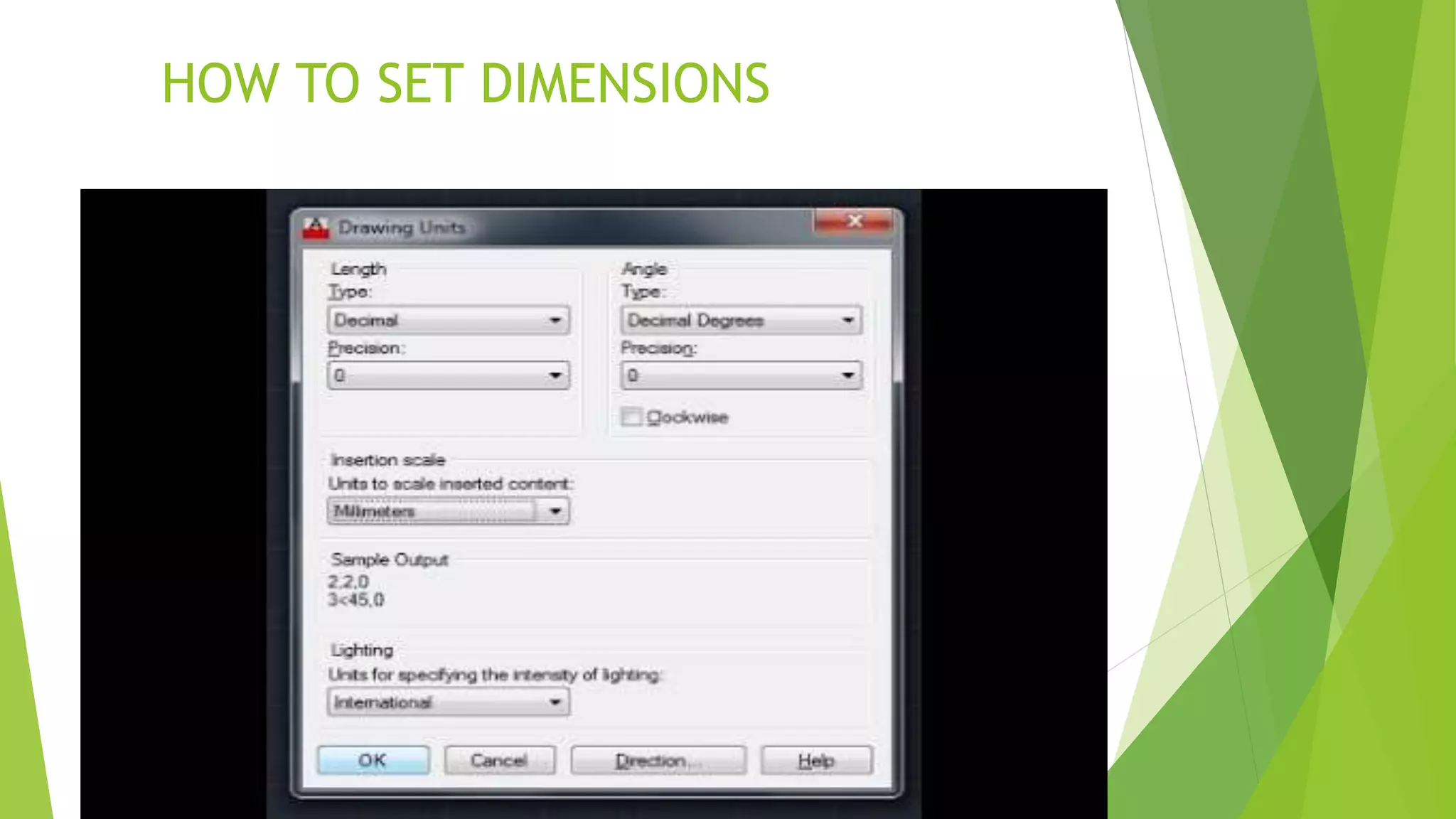 HOW TO SET DIMENSIONS
 
