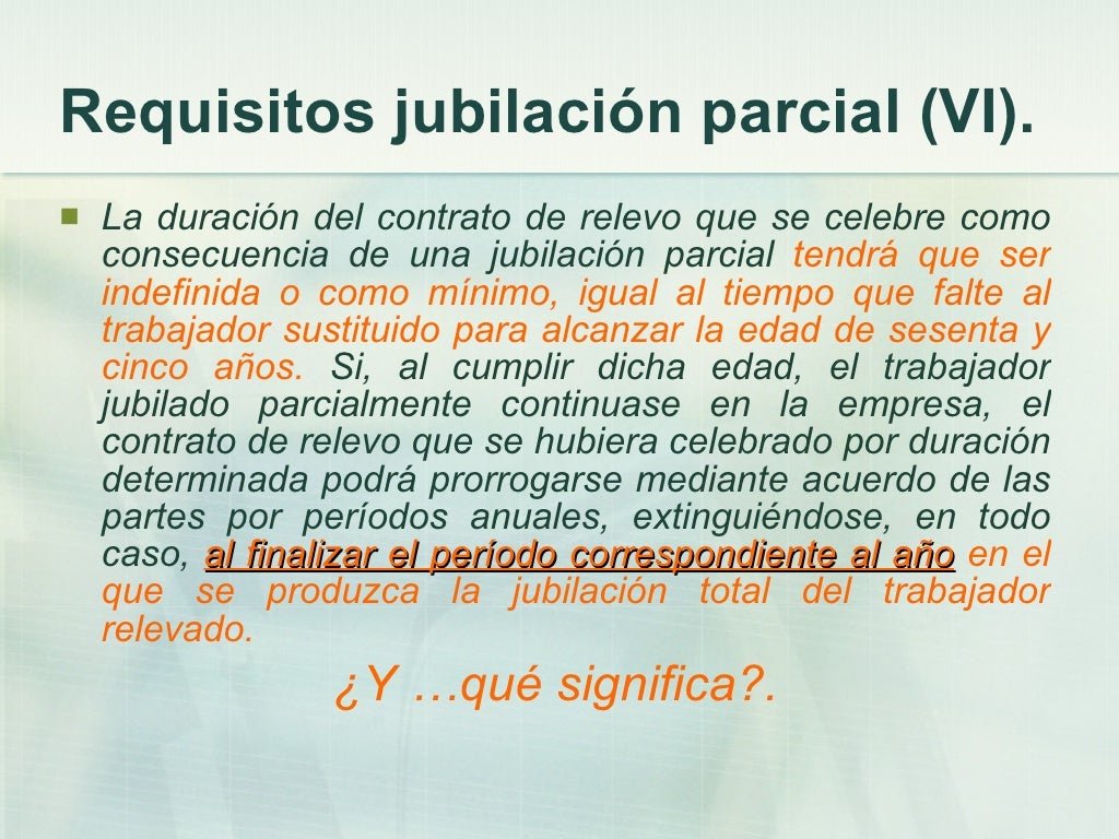 JUBILACION PARCIAL Y CONTRATO DE RELEVO EN LA ENSEÑANZA