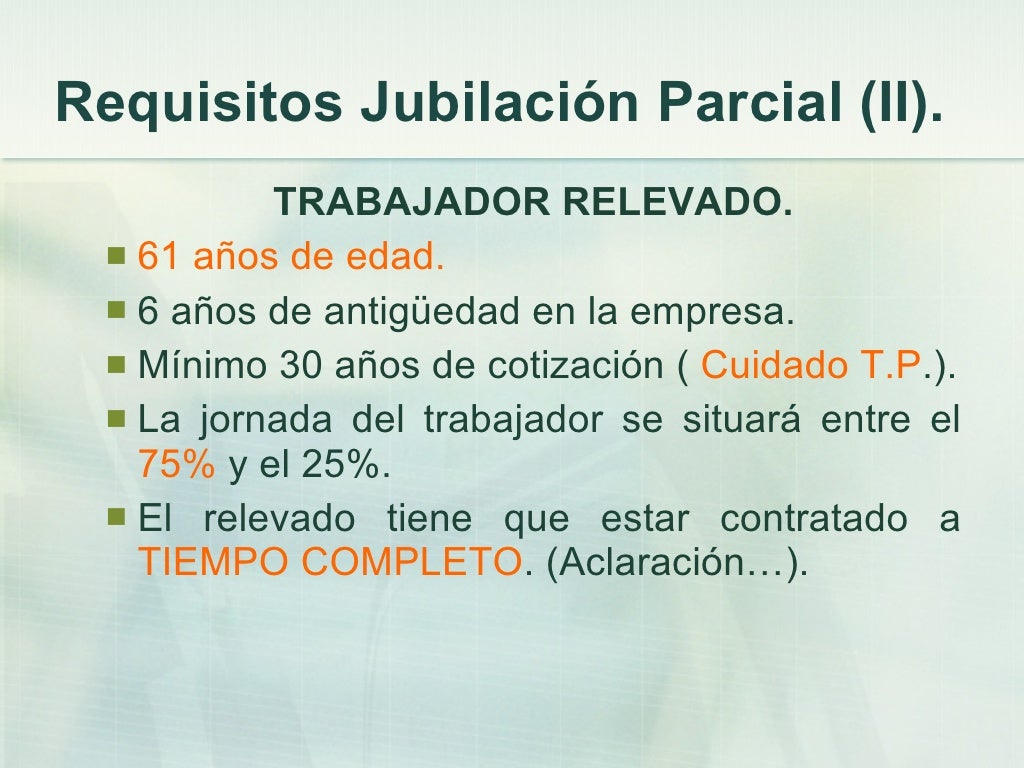 JUBILACION PARCIAL Y CONTRATO DE RELEVO EN LA ENSEÑANZA
