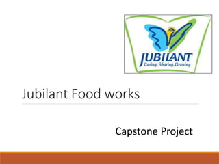 Jubilant Food works
Capstone Project
 