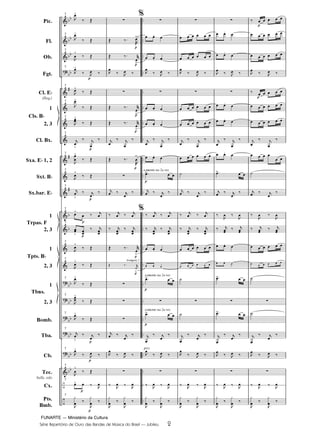 FUNARTE — Ministério da Cultura
Série Repertório de Ouro das Bandas de Música do Brasil — Jubileu 2
Pic.
Fl.
Ob.
Fgt.
Cl. E
(Req.)
1
2, 3
Cl. Bx.
Sxa. E 1, 2
Sxt. B
Sx.bar. E
1
2, 3
1
2, 3
1
2, 3
Bomb.
Tba.
Cb.
Tec.
bells, xilo
Cx.
Pts.
Bmb.
Cls. B
Trpas. F
Tpts. B
Tbns.
7
7
7
7
7
7
7
7
7
7
7
7
7
7
7
7
7
7
7
7
7
7
7
trompete 1
somente na 2a vez
somente na 2a vez
somente na 2a vez
pizz.
2
JUBILEU PARTITURA 7.0:Funarte Hino Nacional 09.05.08 19:59 Page 2
 