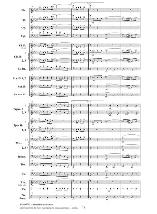 FUNARTE — Ministério da Cultura
Série Repertório de Ouro das Bandas de Música do Brasil — Jubileu 14
Pic.
Fl.
Ob.
Fgt.
Cl. E
(Req.)
1
2, 3
Cl. Bx.
Sxa. E 1, 2
Sxt. B
Sx.bar. E
1
2, 3
1
2, 3
1
2, 3
Bomb.
Tba.
Cb.
Tec.
bells, xilo
Cx.
Pts.
Bmb.
Cls. B
Trpas. F
Tpts. B
Tbns.
79
79
79
79
79
79
79
79
79
79
79
79
79
79
3
79
3
79
79
79
79
79
79
79
79
1
1
2
2
clarinetas
baixos
pizz.
14
JUBILEU PARTITURA 7.0:Funarte Hino Nacional 09.05.08 19:59 Page 14
 