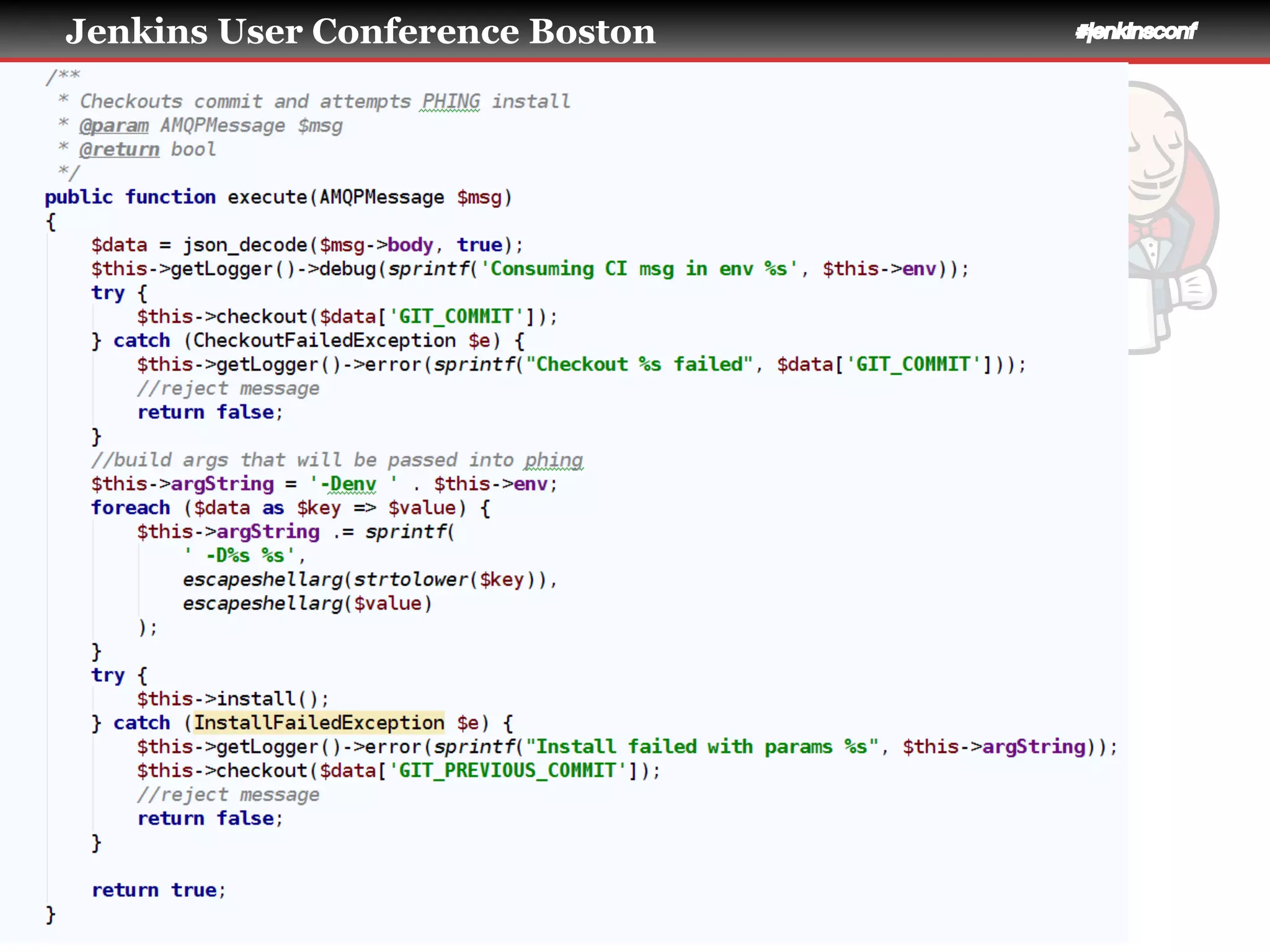 Jenkins User Conference Boston #jenkinsconf
Consumer Codez
 