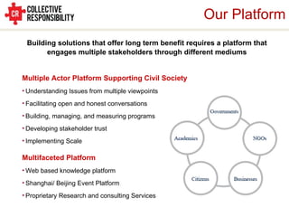 Our Platform <ul><li>Multiple Actor Platform Supporting Civil Society </li></ul><ul><li>Understanding Issues from multiple...