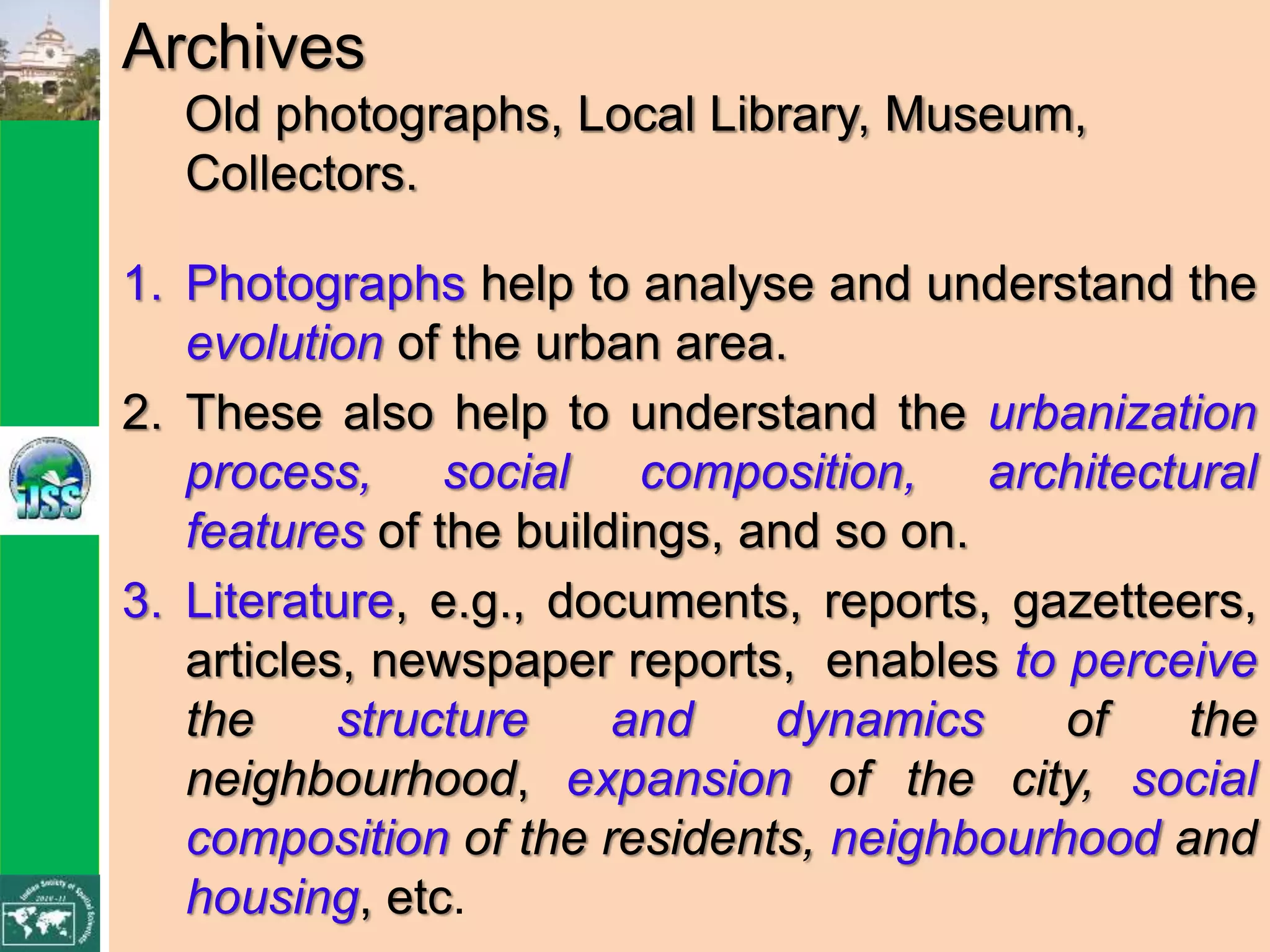 Urban neighbourhood analysis una using mixed method research design