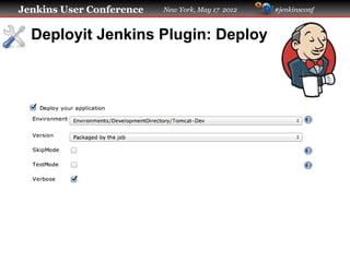 Jenkins User Conference   New York, May 17 2012   #jenkinsconf



  Deployit Jenkins Plugin: Deploy
 