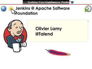 Jenkins User 17 April 2012
                   Conference Paris
                                #jenkinsconf


Jenkins @ Apache Software
Foundation


           Olivier Lamy
           @Talend
 