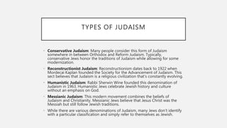 Judaism Types Judaism.2 | PPTX