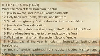 JUDAISM PPT IN INTRO TO THE WORLD RELIGIONS | PPTX
