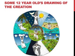 SOME 12 YEAR OLD’S DRAWING OF
THE CREATION
 