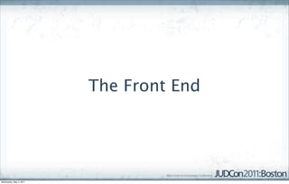 The Front End




Wednesday, May 4, 2011
 