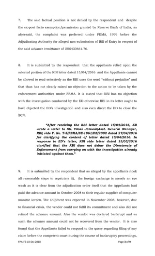 Judgment - Appellate Tribunal for Foreign Exchange | PDF