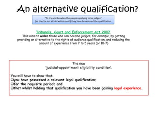 Judge Credentials Example Judges (role and qualifications) 2013 | PPTX