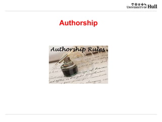 Authorship
 