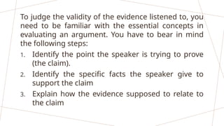 Judging the Validity of the Evidence Listened to L2.pptx