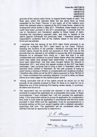 Judgment employment tribunal strike out | PDF
