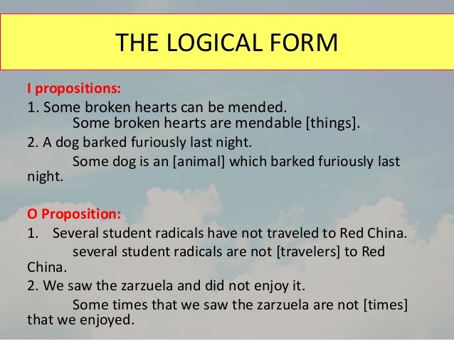 judgment and proposition or logical statement logical form
