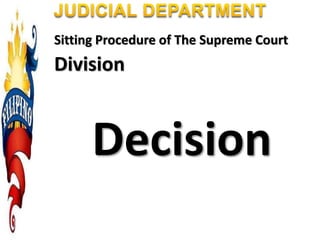 Sitting Procedure of The Supreme Court
Division
Decision
 