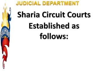 Sharia Circuit Courts
Established as
follows:
 